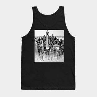 New York Skyline Ai Art Ink Tank Top